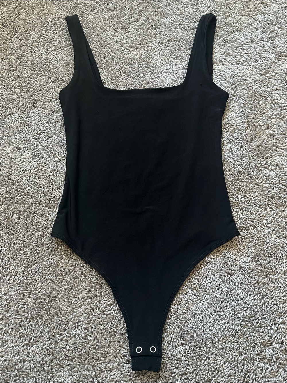 Women's Black Square Neck Bodysuit